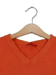 Vorschaubild 3 von Damen Pullover XS Orange V-Ausschnitt Baumwolle Casual