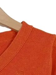 Vorschaubild 2 von Damen Pullover XS Orange V-Ausschnitt Baumwolle Casual
