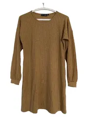 Vorschaubild 1 von Damen Freizeitkleid Gr. 36 S Braun Rippstrick Casual