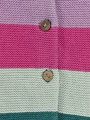 Vorschaubild 2 von Mädchen Strickjacke Langarm Bunt Gestreift Baumwolle Gr. 110