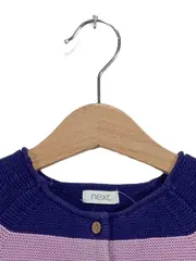 Vorschaubild 4 von Mädchen Strickjacke Langarm Bunt Gestreift Baumwolle Gr. 110