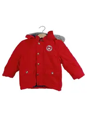 Vorschaubild 1 von Kinder Winterjacke Mädchen Gr. 80 Rot Kapuze Fell Herbst Winter