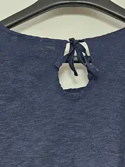 Vorschaubild 5 von Damen T-Shirt Gr. 40/L Blau Casual Lochmuster Baumwolle