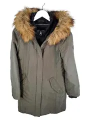 Vorschaubild 1 von Damen Parka Gr. 36 Oliv Kapuze Fellbesatz Winterjacke