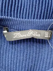 Vorschaubild 3 von Damen Pullover Gr. 36/S Blau Rippstrick Elegant Langarm