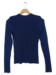 Vorschaubild 2 von Damen Pullover Gr. 36/S Blau Rippstrick Elegant Langarm