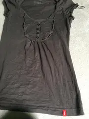 Vorschaubild 2 von EDC Damen T-Shirt Grau Gr. 36/S Casual Baumwolle