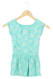 Vorschaubild 1 von Kinder Freizeitkleid Gr. 128 Türkis Blumenmuster Casual