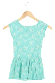 Vorschaubild 2 von Kinder Freizeitkleid Gr. 128 Türkis Blumenmuster Casual