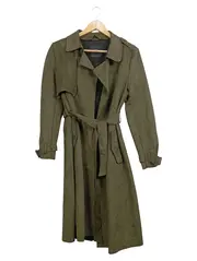Vorschaubild 1 von Damen Trenchcoat Oliv Gr. 34/XS Modern Langarm Polyester Elasthan