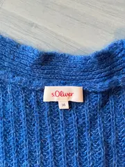 Vorschaubild 4 von Damen Strickjacke 3/4 Arm Blau Gr. 36 Strickmuster Casual