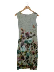 Vorschaubild 2 von Freizeitkleid Damen Gr. 38/M Mehrfarbig Floral Elegant Viskose Midi