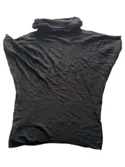 Vorschaubild 2 von Damen Rollkragenpullover Schwarz Gr. 36/S Kurzarm Viskose