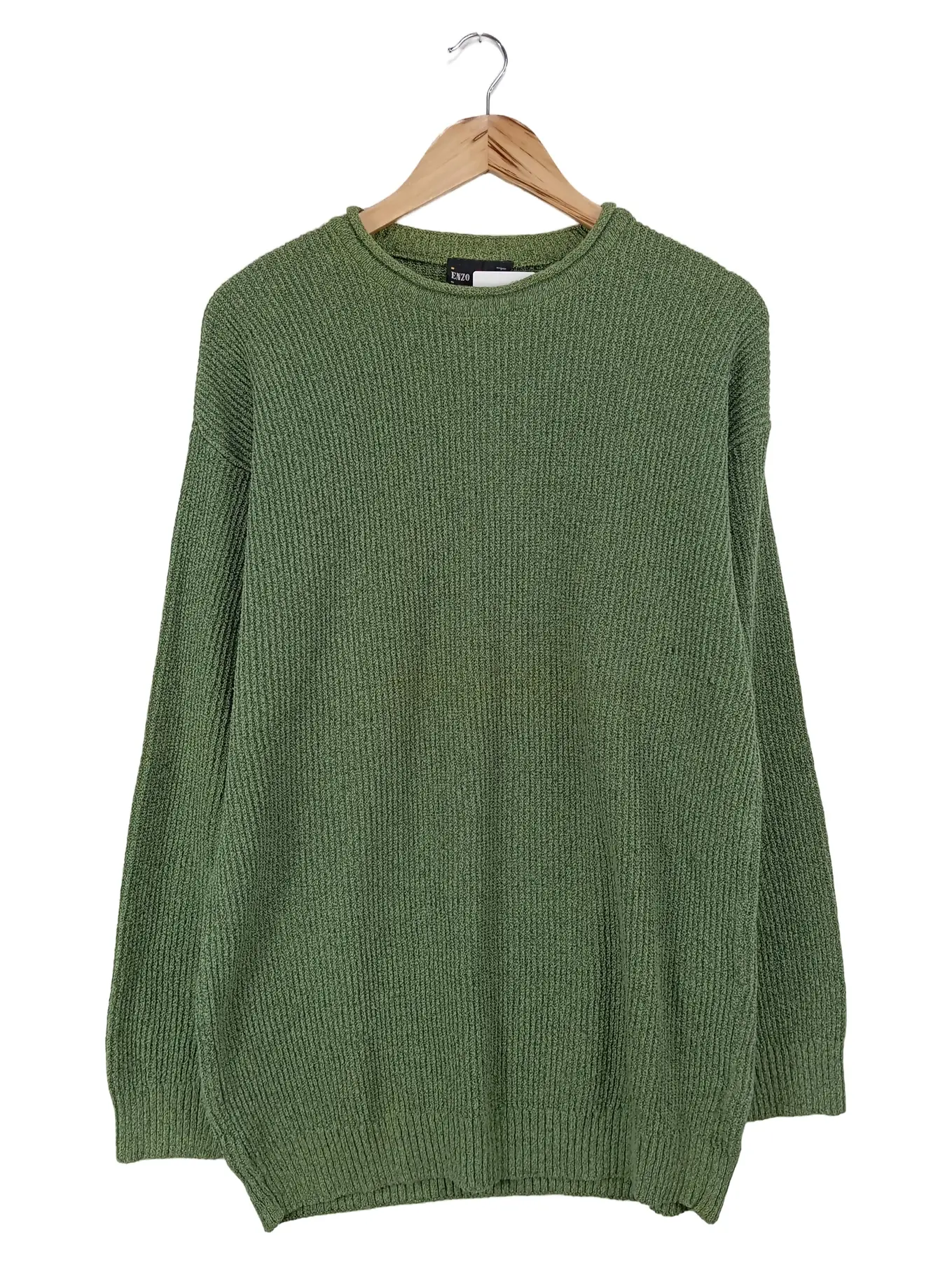 ENZO LORENZO Damen Pullover Einheitsgröße Grün Casual Strickpullover