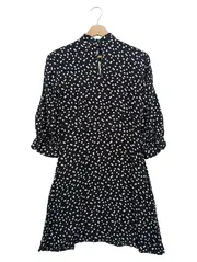 Vorschaubild 2 von Blusenkleid Damen 34/XS Schwarz Punkte Elegant Klassisch