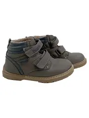 Vorschaubild 1 von Kinder Stiefel Grau Gr. 28 Praktisch Klettverschluss Reißverschluss Winter