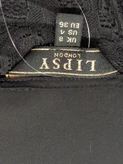 Vorschaubild 3 von Bluse Damen Gr. 36/S Schwarz Spitze Elegant Kurzarm