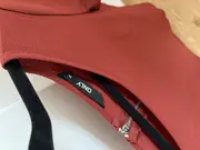 Vorschaubild 6 von Damen Top Orange Kurzarm Gr. 36 S Reißverschluss Rüsche Casual