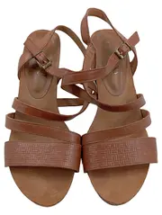 Vorschaubild 2 von Sandaletten Damen Leder Braun Größe 40 Blockabsatz Riemchen