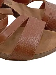 Vorschaubild 3 von Sandaletten Damen Leder Braun Größe 40 Blockabsatz Riemchen