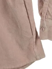 Vorschaubild 3 von Damen Hemdbluse Cord Optik Rosa Gr. S Oversized Langarm