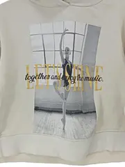 Vorschaubild 2 von Mädchen Kapuzenpullover Gr. 116 Beige Ballerina Print Hoodie