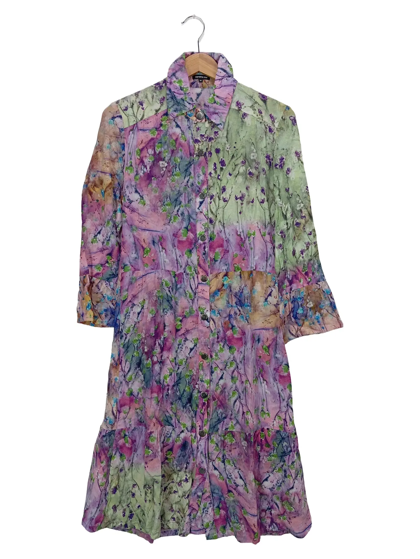 CAROLINE BISS Damen Blusenkleid 34/XS Mehrfarbig Floral Bohemian Midi