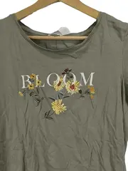 Vorschaubild 2 von Damen T-Shirt Gr. 40/L Oliv Bloom Blumenstickerei Baumwolle