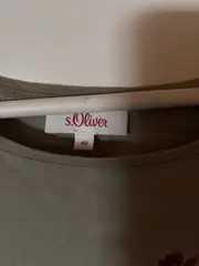 Vorschaubild 3 von Damen T-Shirt Gr. 40/L Oliv Bloom Blumenstickerei Baumwolle