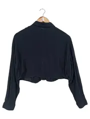 Vorschaubild 2 von Damen Hemdbluse Schwarz Gr. 36/S Modern Casual Langarm Polyester