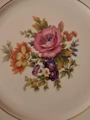 Vorschaubild 3 von Kuchenteller Porzellan Weiß Blumenmuster 19cm Festlich Metallic