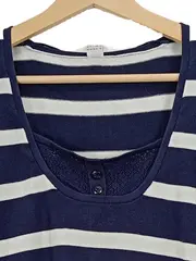 Vorschaubild 2 von Damen Sommerkleid gestreift Rüschen Blau Gr. 42/XL Freizeit