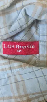 Vorschaubild 3 von Little Merlin Baby Hemd Gr. 68 kariert blau beige Baumwolle