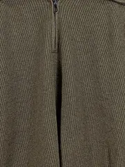 Vorschaubild 3 von Damen Pullover 36/S Oliv Rippstrick Reißverschluss