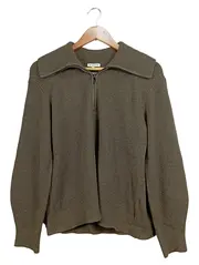 Vorschaubild 1 von Damen Pullover 36/S Oliv Rippstrick Reißverschluss