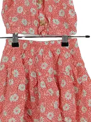 Vorschaubild 3 von Girls Rule Mädchen Sommerkleid Set Gr. 134 Rosa Blumen Top Rock