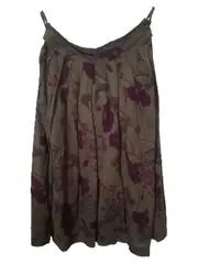 Vorschaubild 2 von Damen Faltenrock Gr. 38 Oliv Blumenmuster Vintage