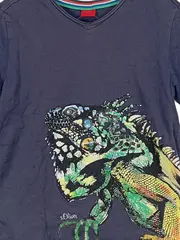 Vorschaubild 2 von T-Shirt Kinder Jungen Tiermotiv Kurzarm Blau Gr. 128 Baumwolle