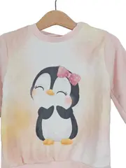 Vorschaubild 2 von Mädchen Pullover Pinguin Motiv Rosa Gr. 86 Casual Langarm