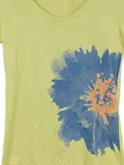 Vorschaubild 2 von Damen T-Shirt Gelb Blumenmuster Gr. 34/XS Casual