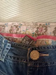 Vorschaubild 2 von Kids Mädchen Capri Jeans 3/4 Hose Gr. 140 Blau Regular Fit