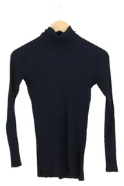 Vorschaubild 1 von Damen Pullover Rollkragen Rippstrick Blau Gr. 32/XXS Elegant