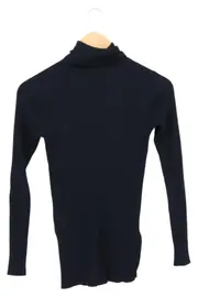 Vorschaubild 2 von Damen Pullover Rollkragen Rippstrick Blau Gr. 32/XXS Elegant