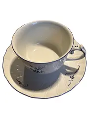 Vorschaubild 1 von Vieux Luxembourg Tasse Untertasse Porzellan Weiß Blumen 6cm