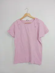Vorschaubild 2 von Damen T-Shirt Rosa Gr. 38/M Casual Baumwolle Kurzarm