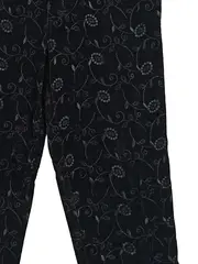 Vorschaubild 2 von Damen Stoffhose Gr. 46 Schwarz Feminin Blumenmuster