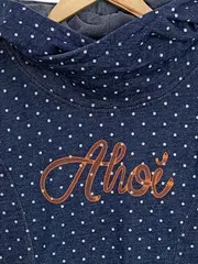 Vorschaubild 2 von Ahoi Damen Kapuzenpullover Hoodie Gr. M Blau Punkte Maritim