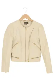 Vorschaubild 1 von Damen Lederjacke Gr. 38 Beige Casual Modisch