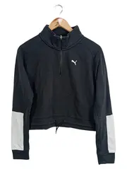 Vorschaubild 1 von Damen Sweatshirt Schwarz Gr. 36/S Sportlich Cropped Logo-Print