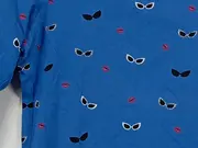 Vorschaubild 3 von EDC Damen T-Shirt Gr. 38/M Blau Casual Augen Lippen Muster